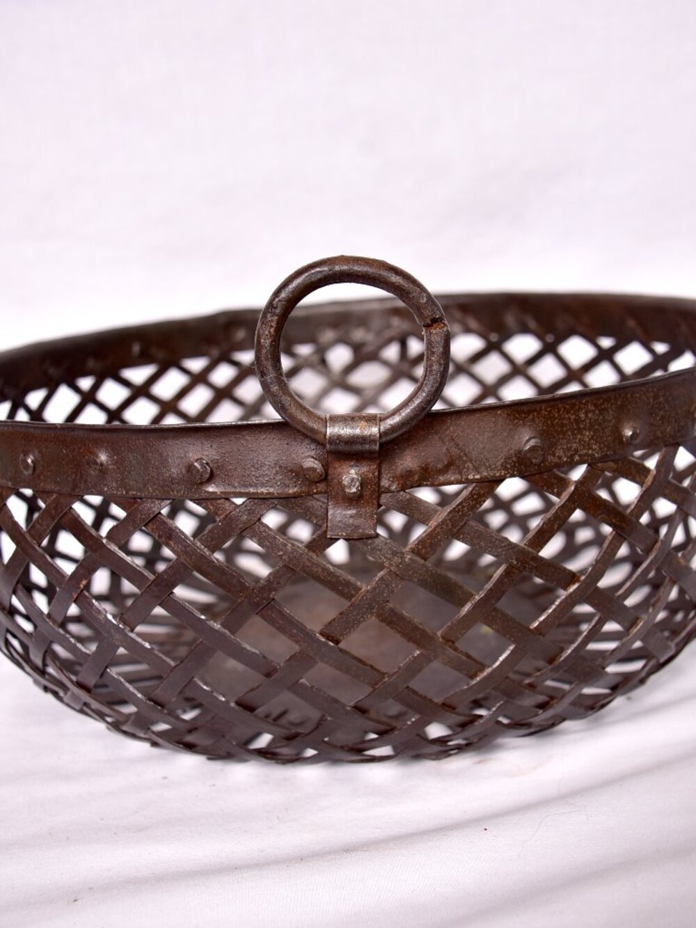 Woven Metal Hanging Basket Made in India